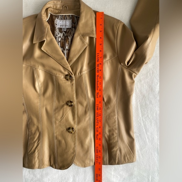 Vintage Y2K Wilson Leather Women's XL Tan‎ Leather Jacket Blazer Western Maxima - Picture 10 of 14